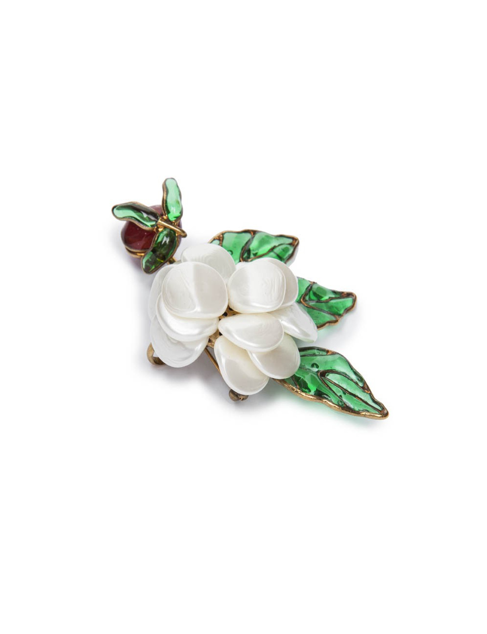 Broche pendentif CHANEL pâte de verre