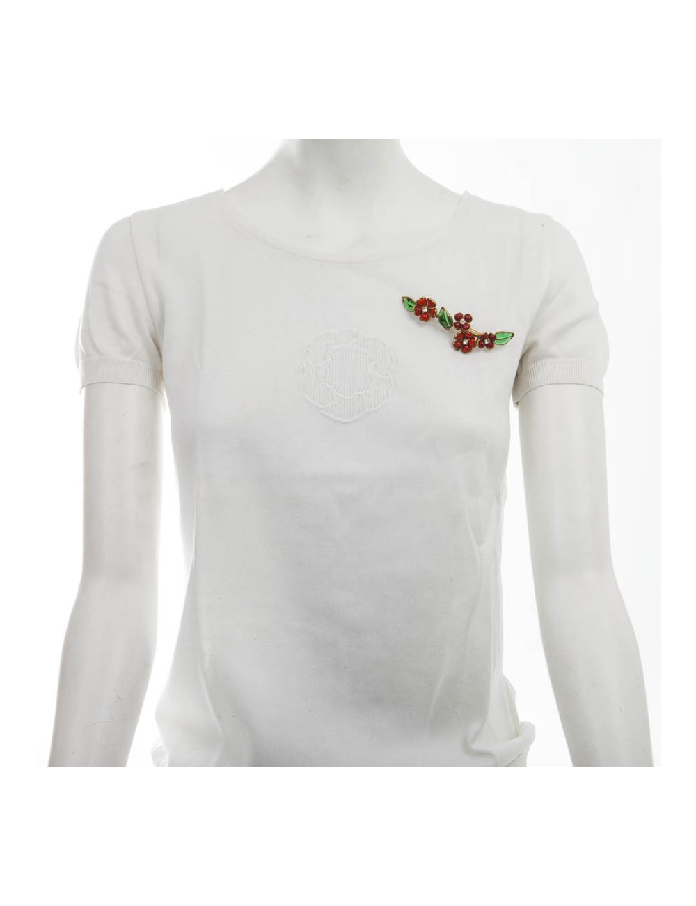 Collier SANS MARQUE marguerite orange et rouge