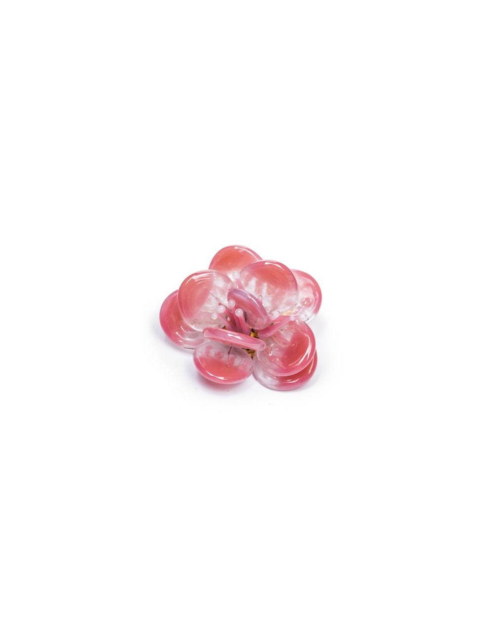 Broche CHANEL rose clair pâte de verre