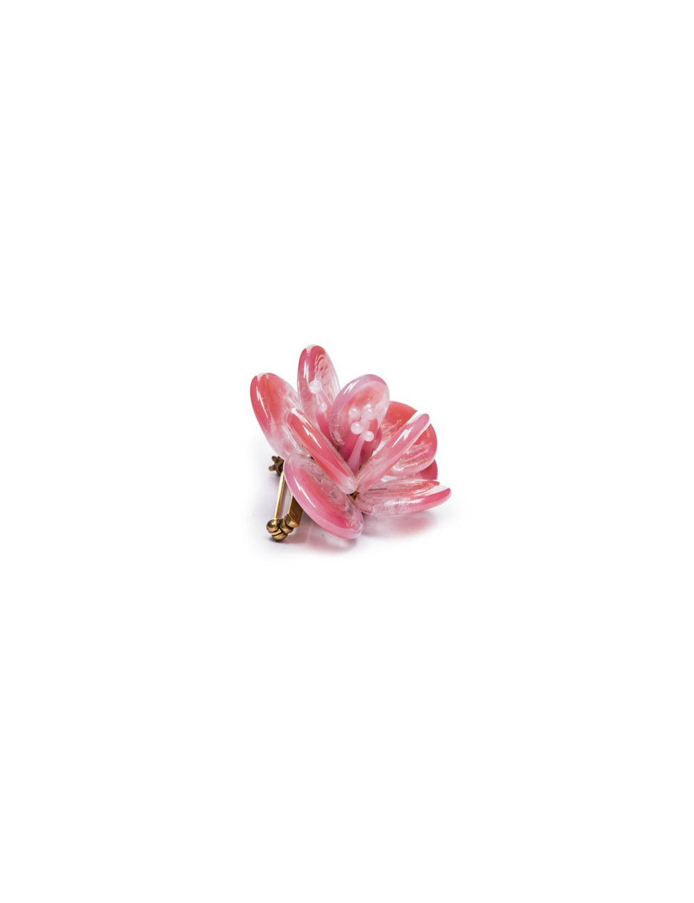 Broche CHANEL rose clair pâte de verre