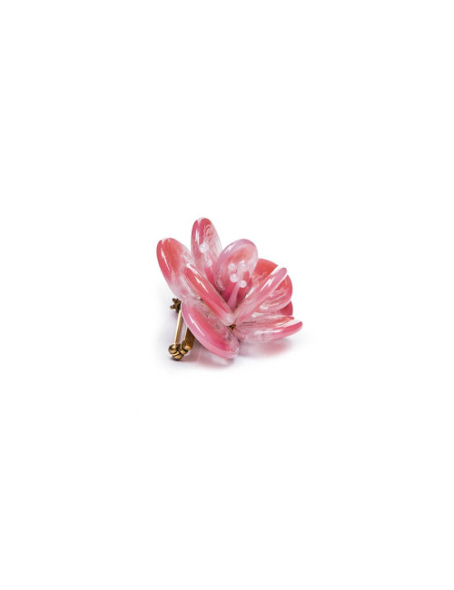 Broche CHANEL rose clair pâte de verre