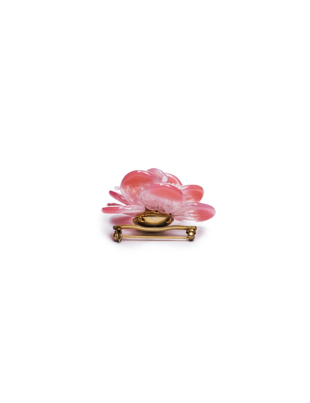 Broche CHANEL rose clair pâte de verre