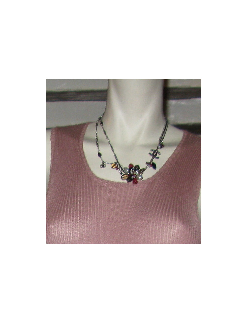 Collier court CHANEL pendentif fleur