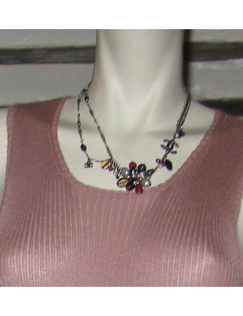 Collier court CHANEL pendentif fleur