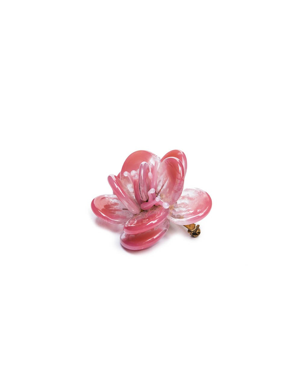 Broche CHANEL rose clair pâte de verre