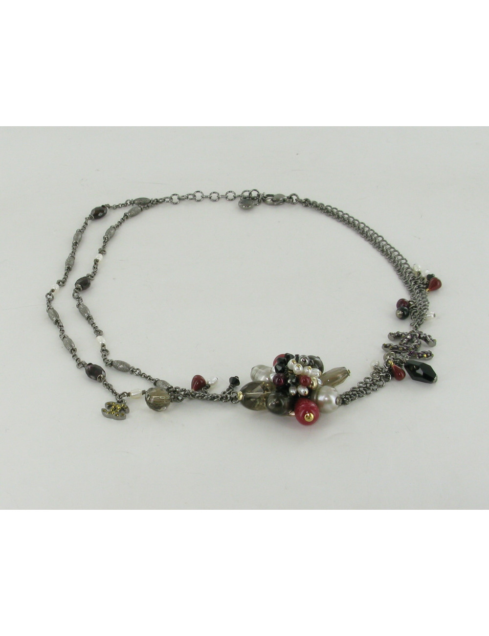 Collier court CHANEL pendentif fleur