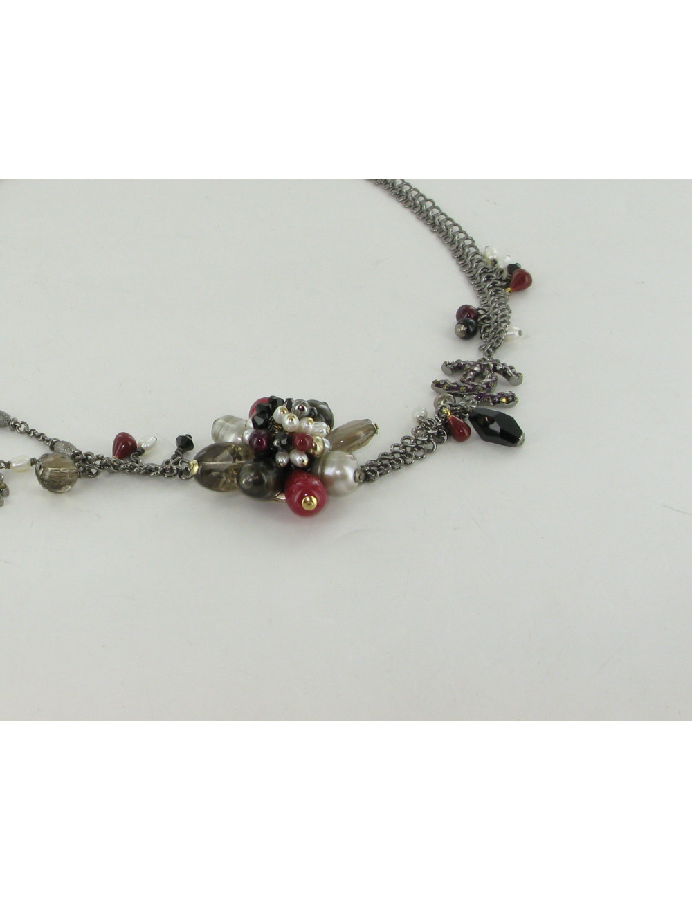 Collier court CHANEL pendentif fleur