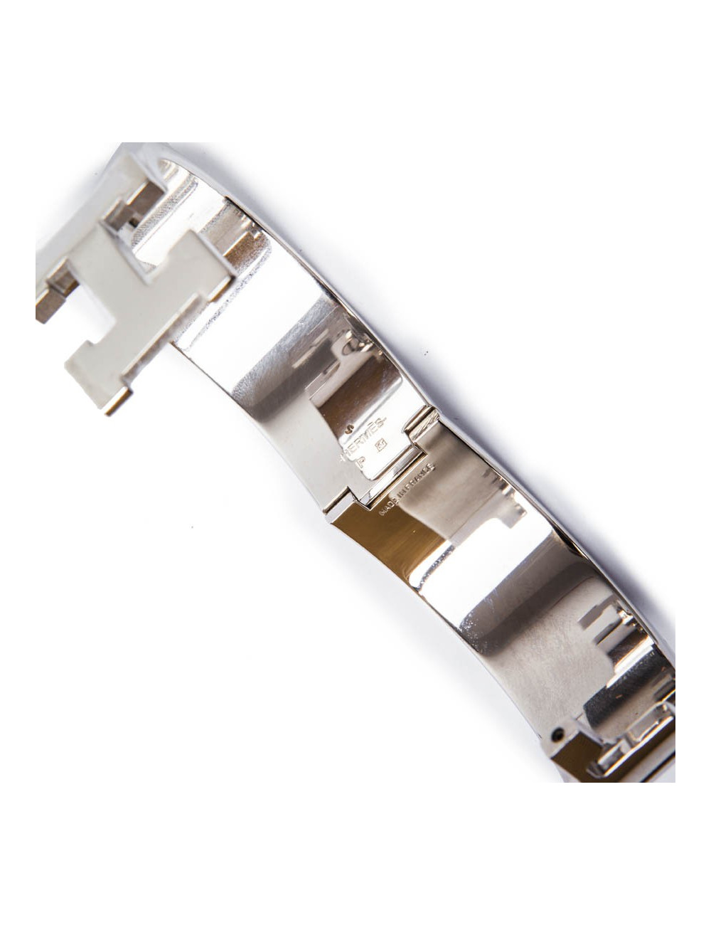 Bracelet HERMES argenté et marron