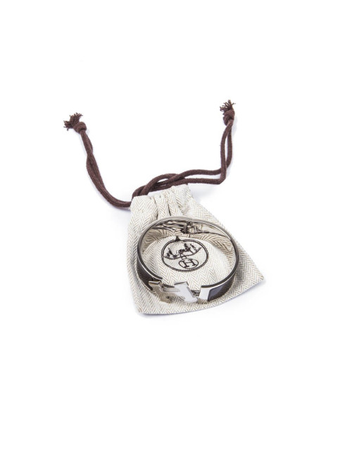 Bracelet HERMES clic clac en émail marron 