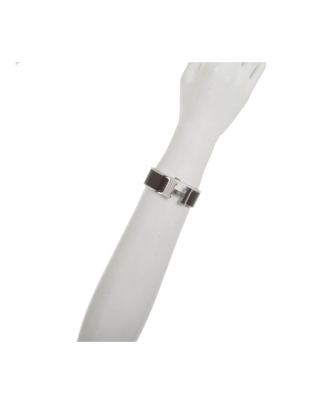 Bracelet HERMES argenté et marron