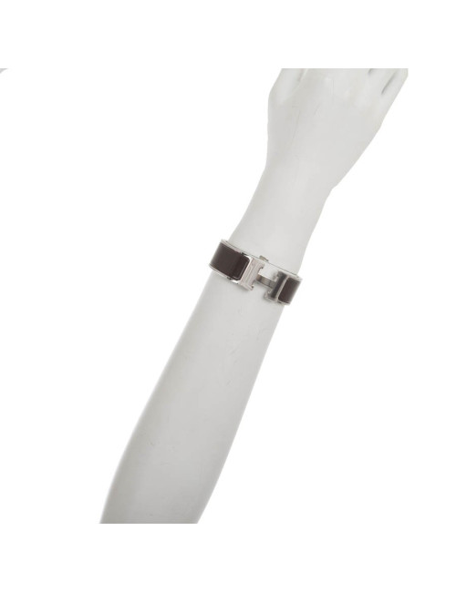 Bracelet HERMES argenté et marron
