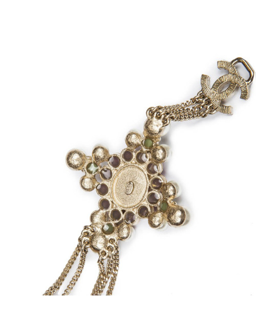 Bracelet CHANEL émail vert et perles nacrées
