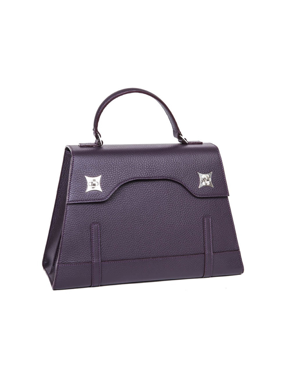 Sac 'Amandine' GRATIANNE BASCANS en cuir grainé raisin