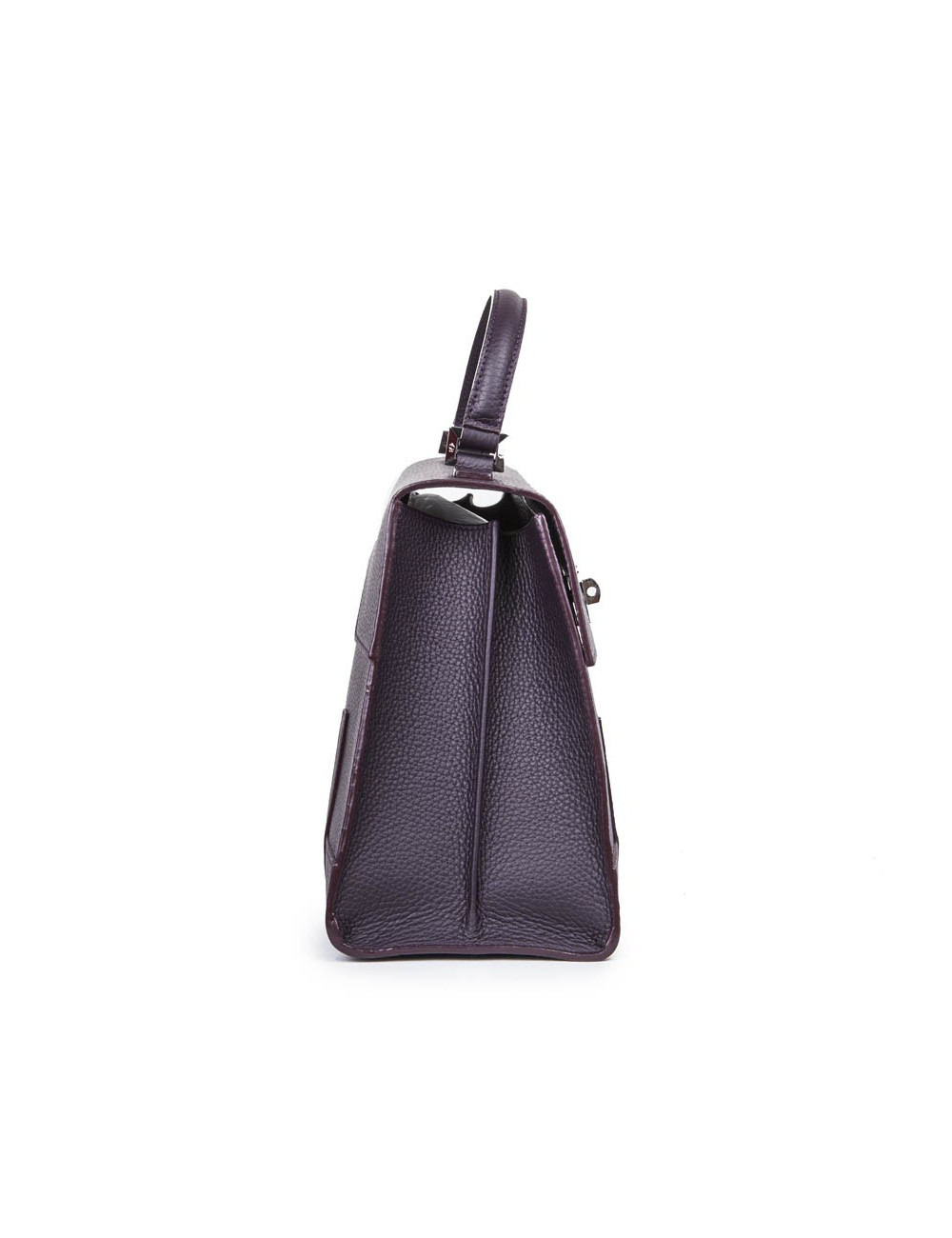 Sac 'Amandine' GRATIANNE BASCANS en cuir grainé raisin