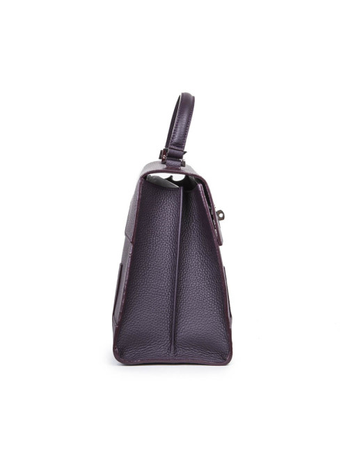 Sac 'Amandine' GRATIANNE BASCANS en cuir grainé raisin