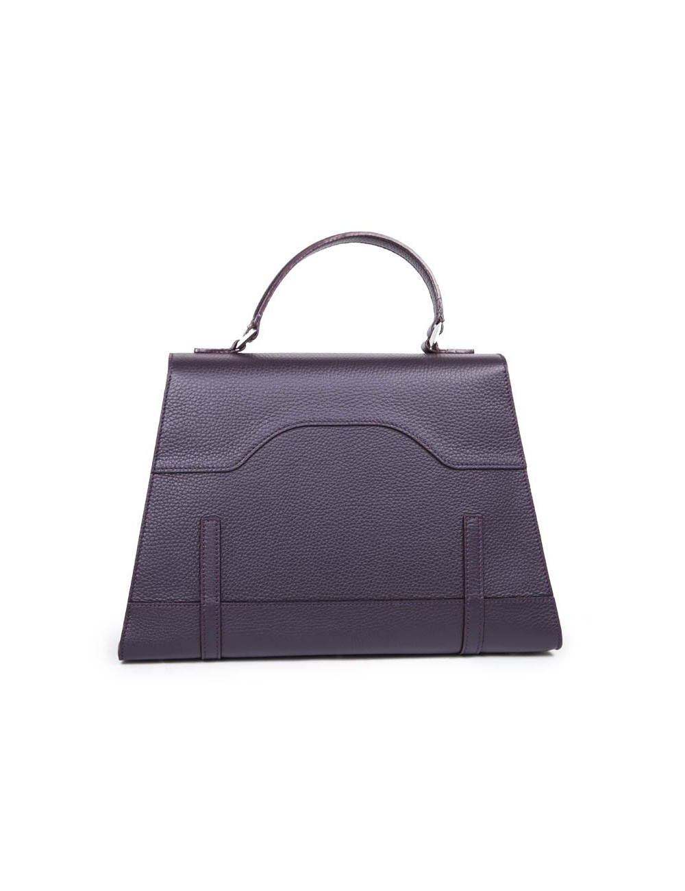 Sac 'Amandine' GRATIANNE BASCANS en cuir grainé raisin