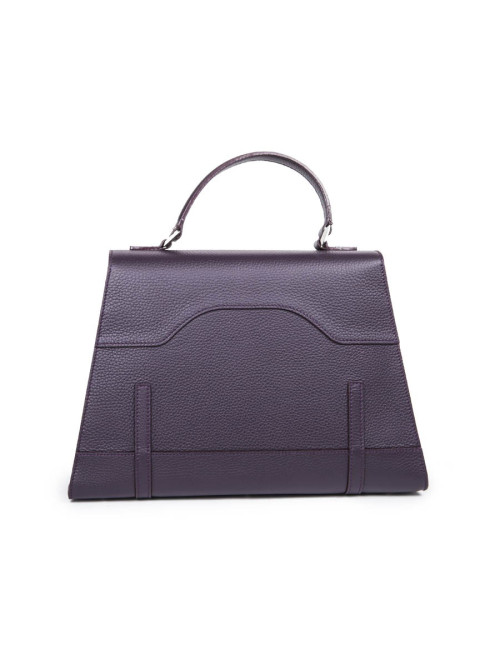 Sac 'Amandine' GRATIANNE BASCANS en cuir grainé raisin