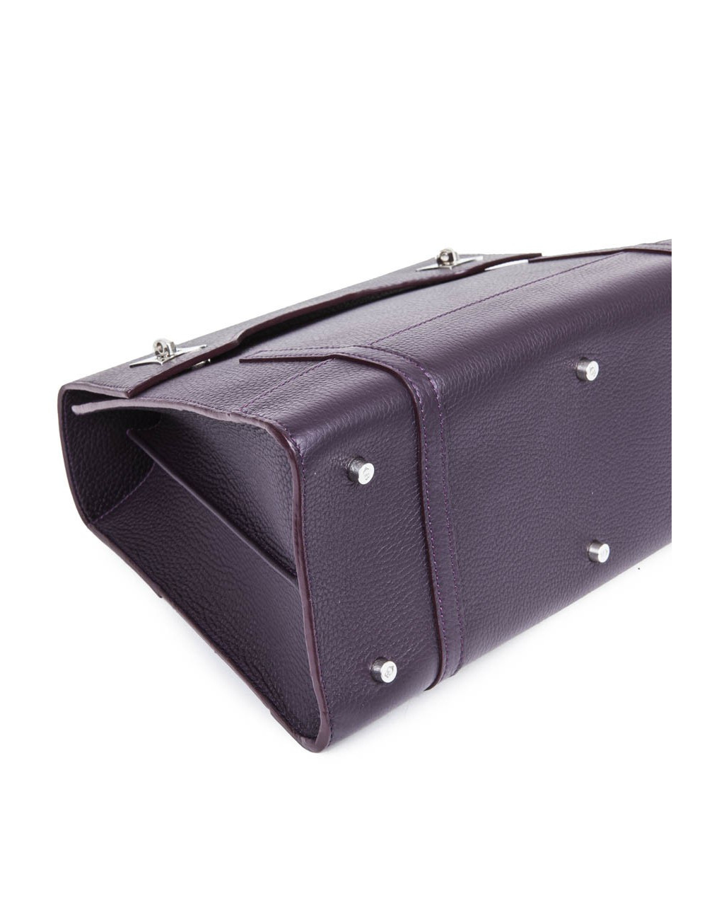 Sac 'Amandine' GRATIANNE BASCANS en cuir grainé raisin