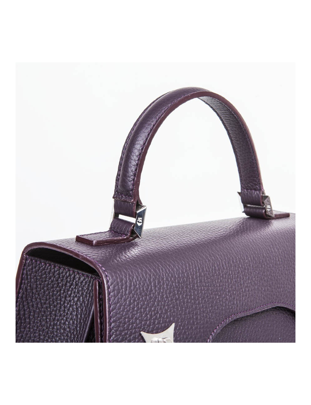 Sac 'Amandine' GRATIANNE BASCANS en cuir grainé raisin