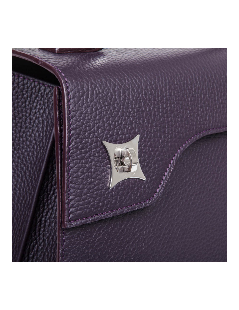 Sac 'Amandine' GRATIANNE BASCANS en cuir grainé raisin