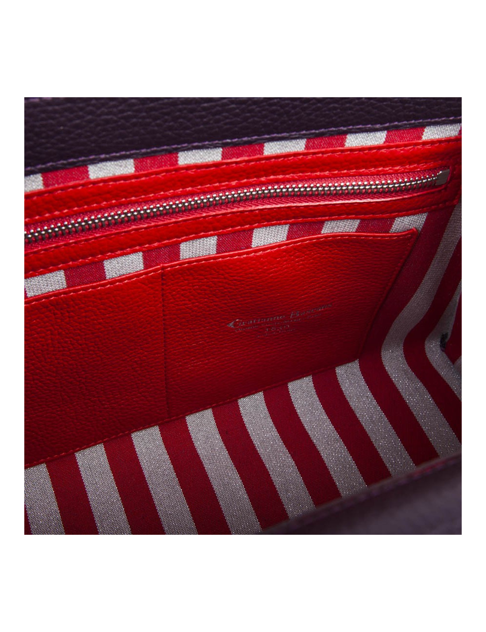 Sac 'Amandine' GRATIANNE BASCANS en cuir grainé raisin