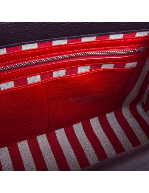 Sac 'Amandine' GRATIANNE BASCANS en cuir grainé raisin