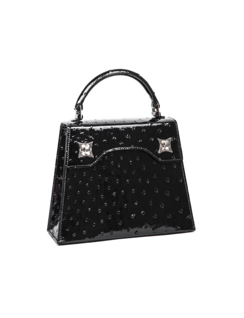 Sac 'BB Amandine' GRATIANNE BASCANS en python noir brillant