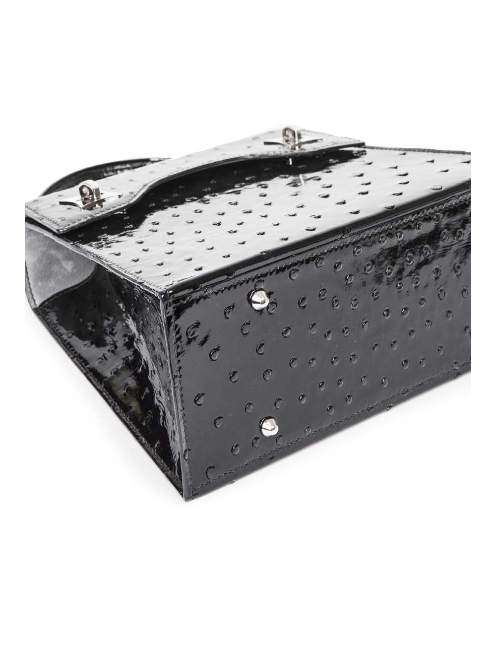 Sac 'BB Amandine' GRATIANNE BASCANS en python noir brillant