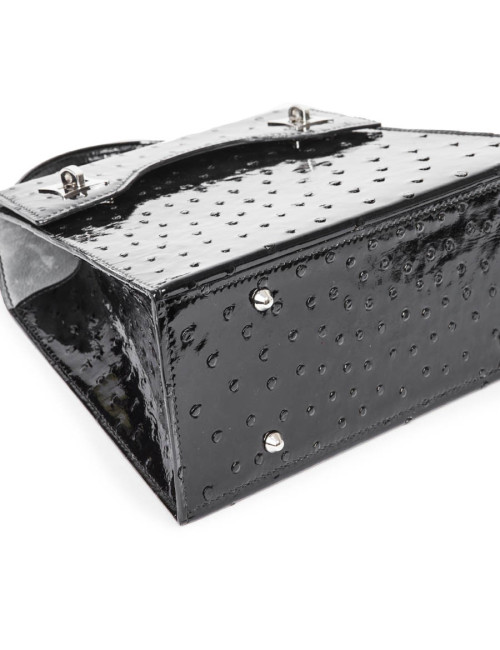 Sac 'BB Amandine' GRATIANNE BASCANS en python noir brillant