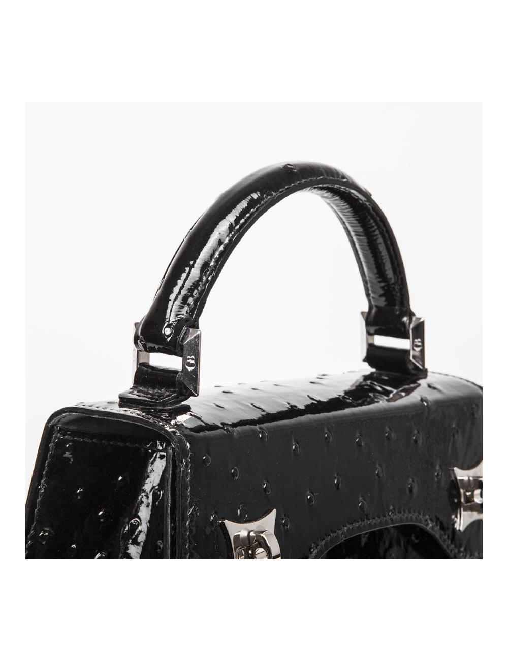 Sac 'BB Amandine' GRATIANNE BASCANS en python noir brillant