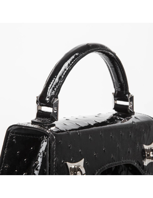 Sac 'BB Amandine' GRATIANNE BASCANS en python noir brillant