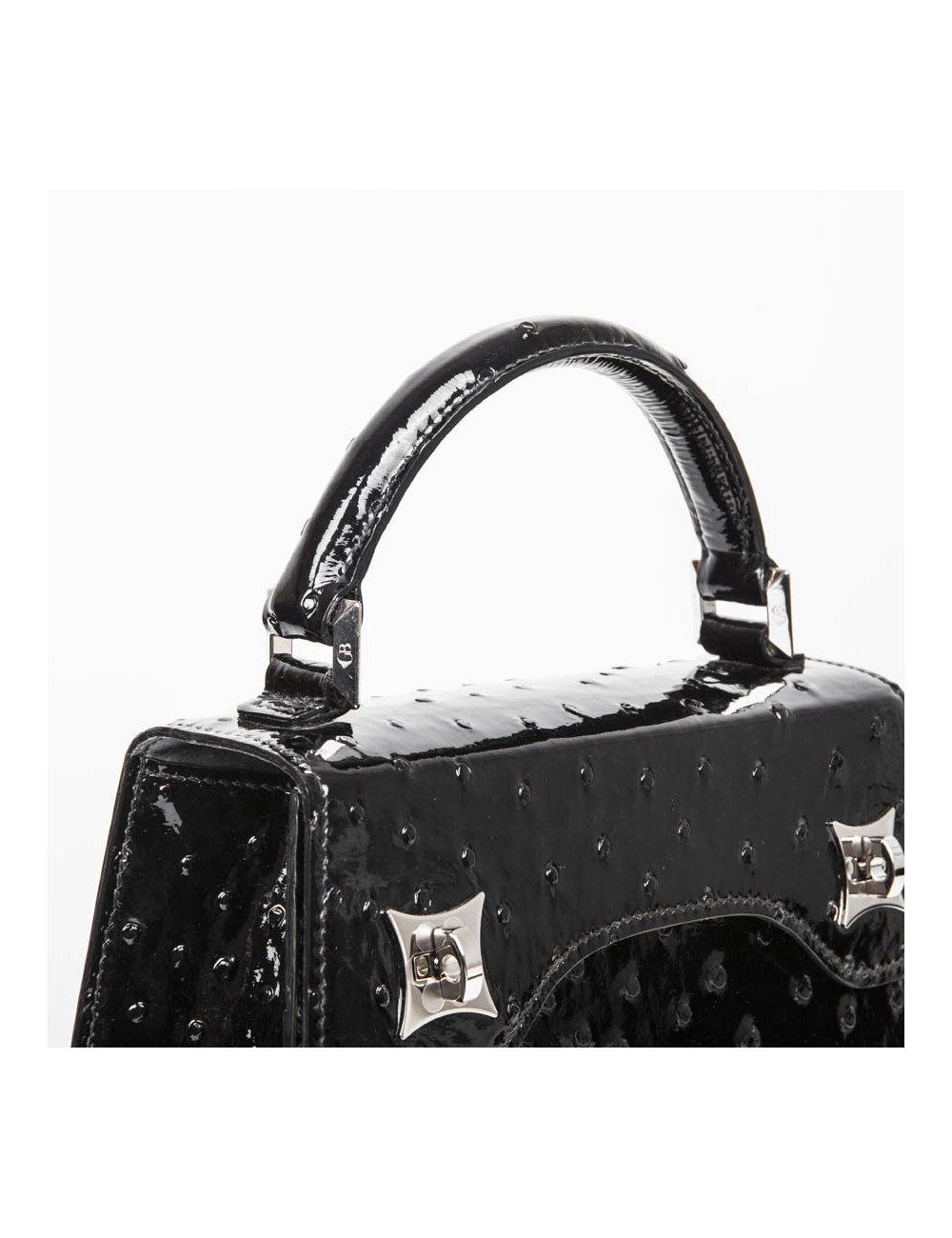 Sac 'BB Amandine' GRATIANNE BASCANS en python noir brillant