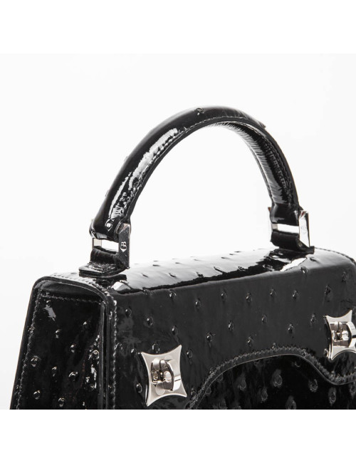 Sac 'BB Amandine' GRATIANNE BASCANS en python noir brillant