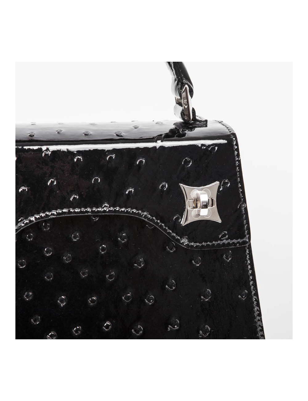 Sac 'BB Amandine' GRATIANNE BASCANS en python noir brillant