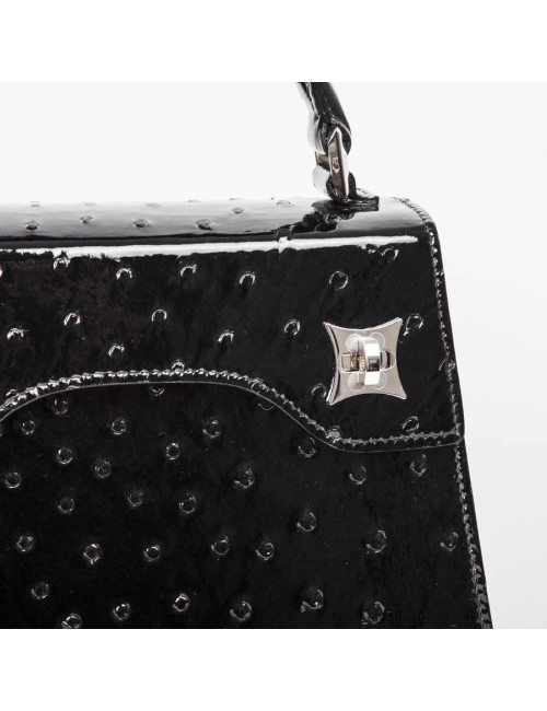 Sac 'BB Amandine' GRATIANNE BASCANS en python noir brillant