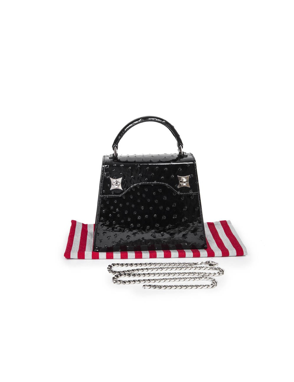 Sac 'BB Amandine' GRATIANNE BASCANS en python noir brillant