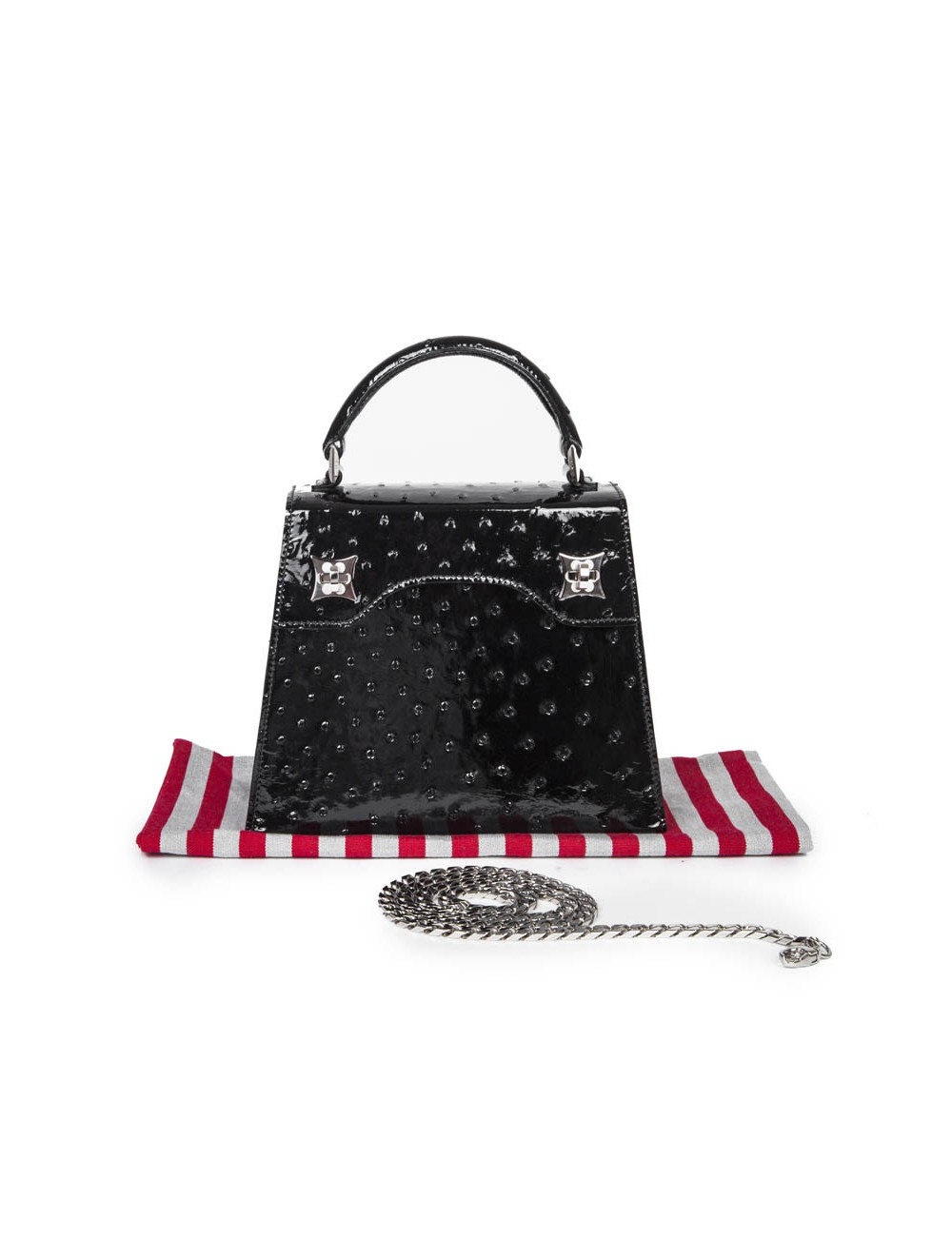 Sac 'BB Amandine' GRATIANNE BASCANS en python noir brillant
