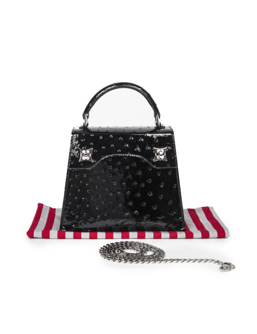 Sac 'BB Amandine' GRATIANNE BASCANS en python noir brillant