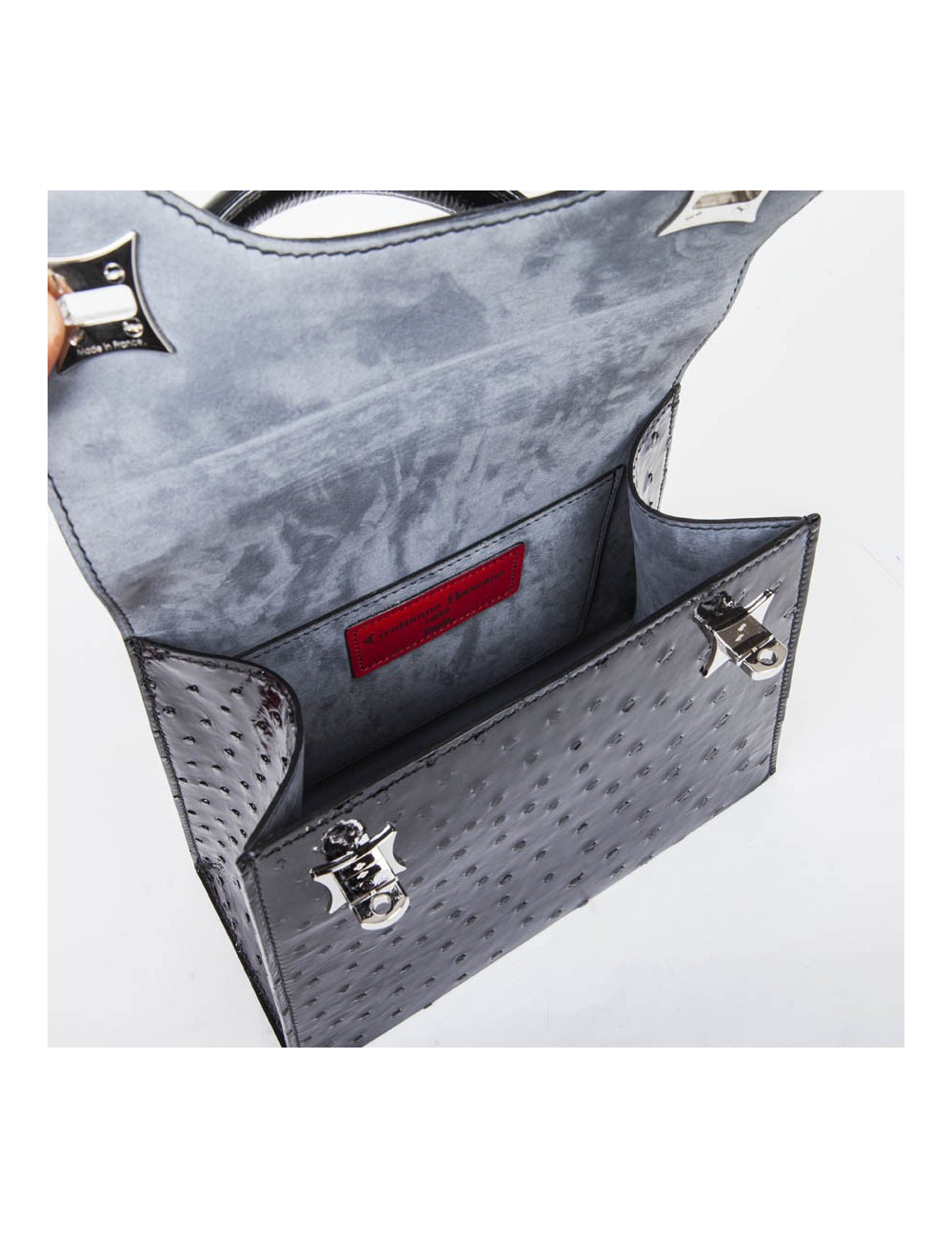 Sac 'BB Amandine' GRATIANNE BASCANS en python noir brillant