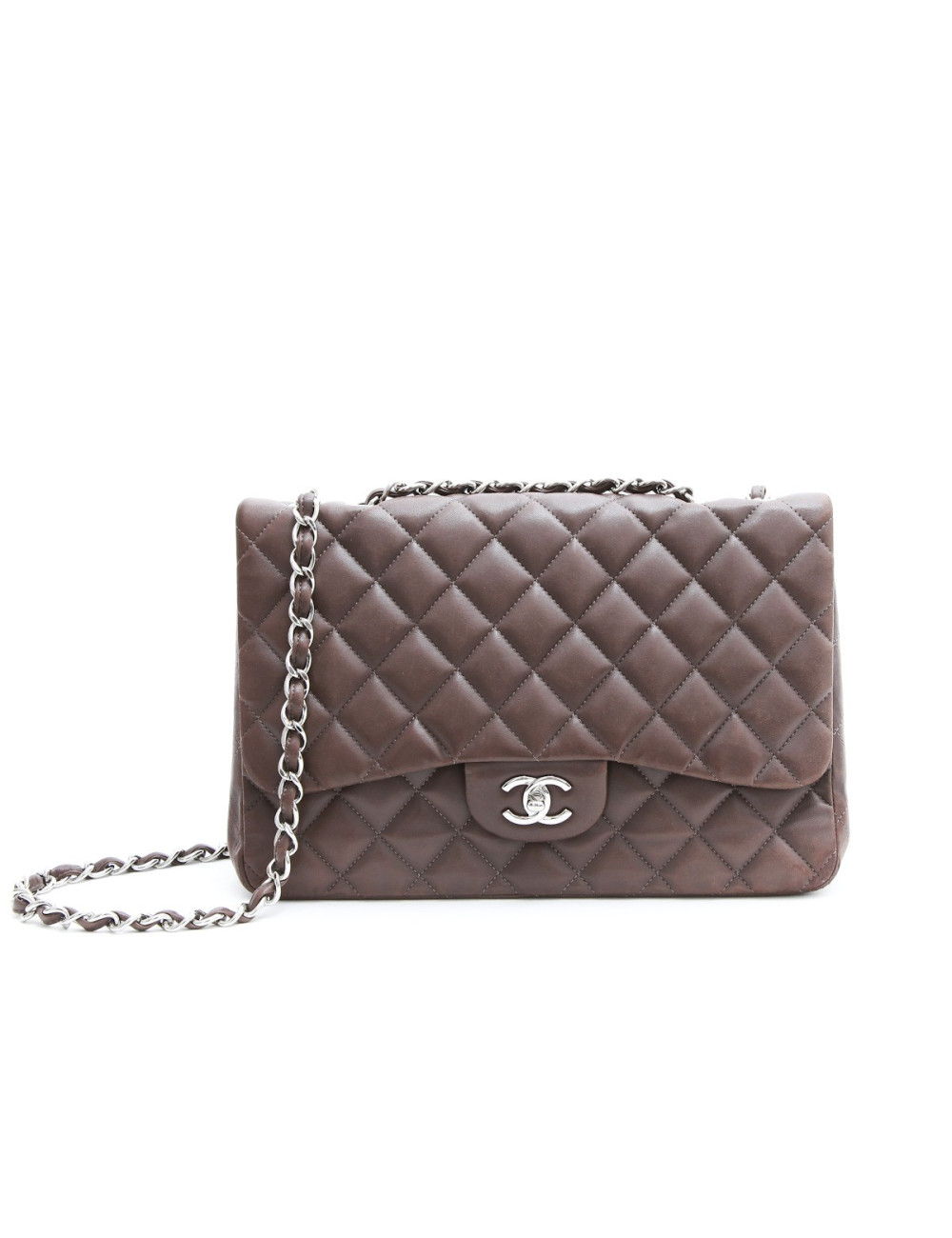 Sac CHANEL Jumbo matelassé marron