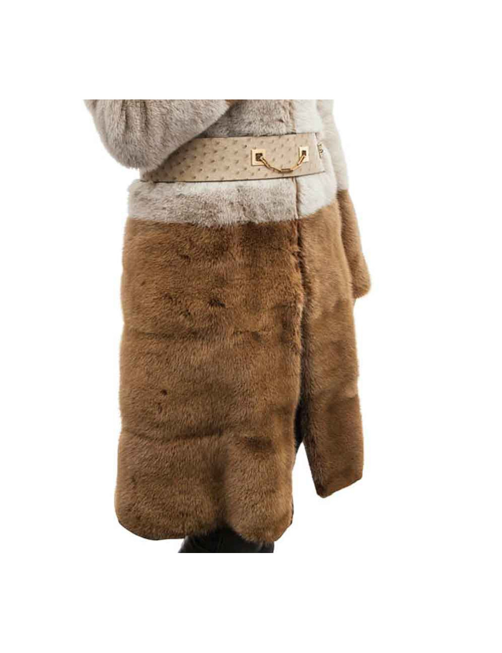 Manteau GUCCI en vison tricolore