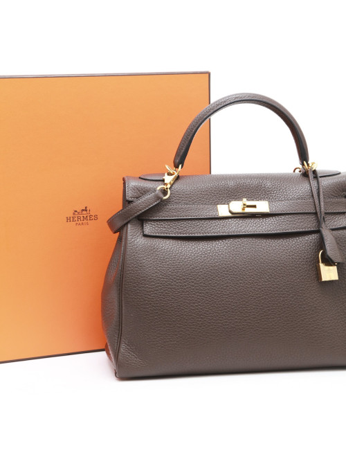 Kelly II T 28 HERMES taurillon marron