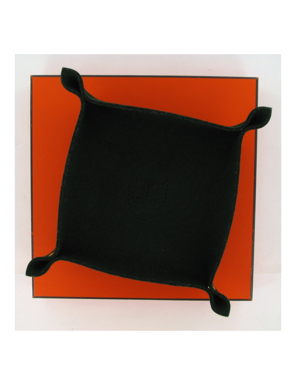 Vide poche HERMES en feutrine verte