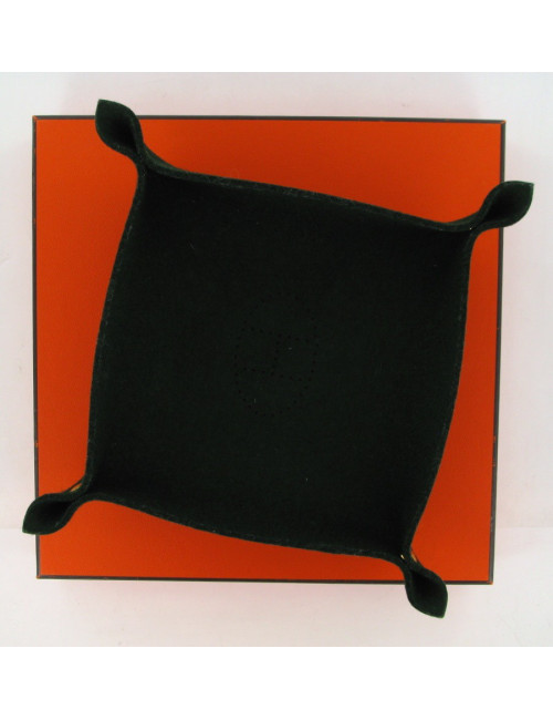 Vide poche HERMES en feutrine verte