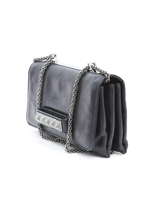 Pochette VALENTINO en cuir noir