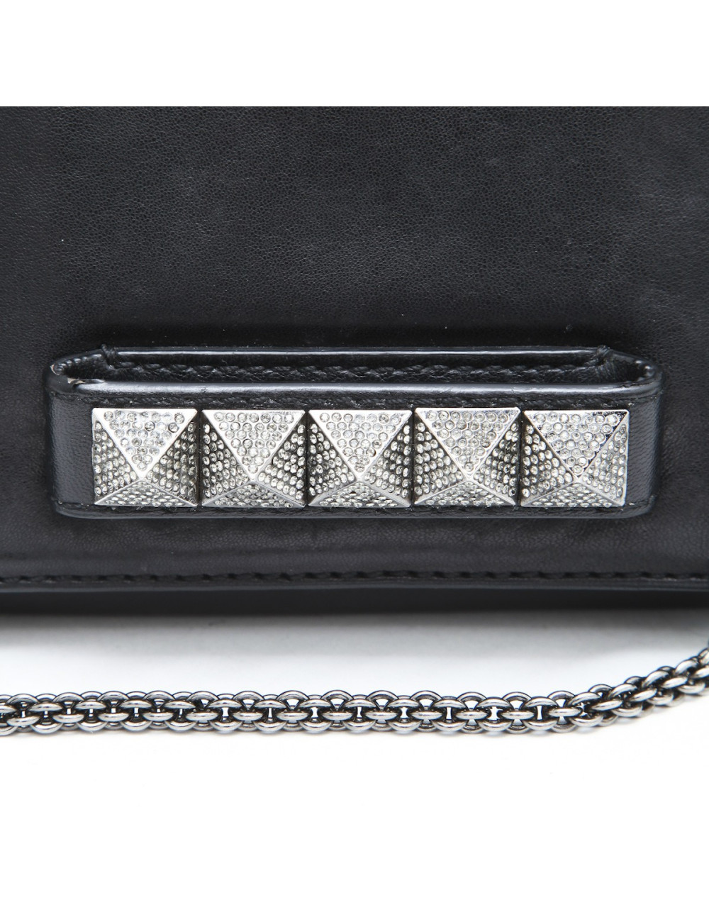 Pochette VALENTINO en cuir noir