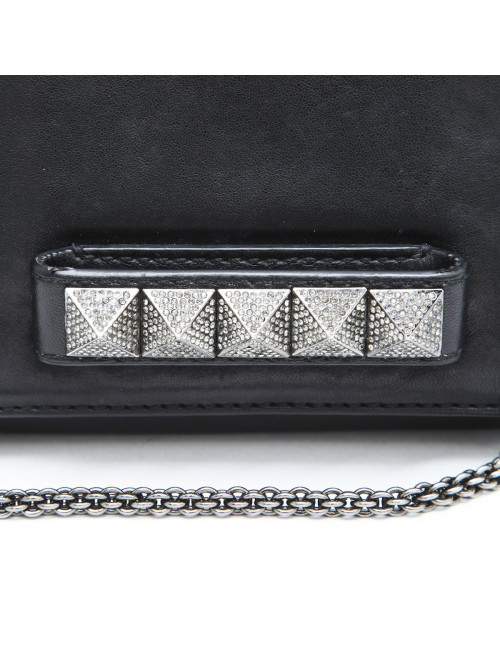 Pochette VALENTINO en cuir noir