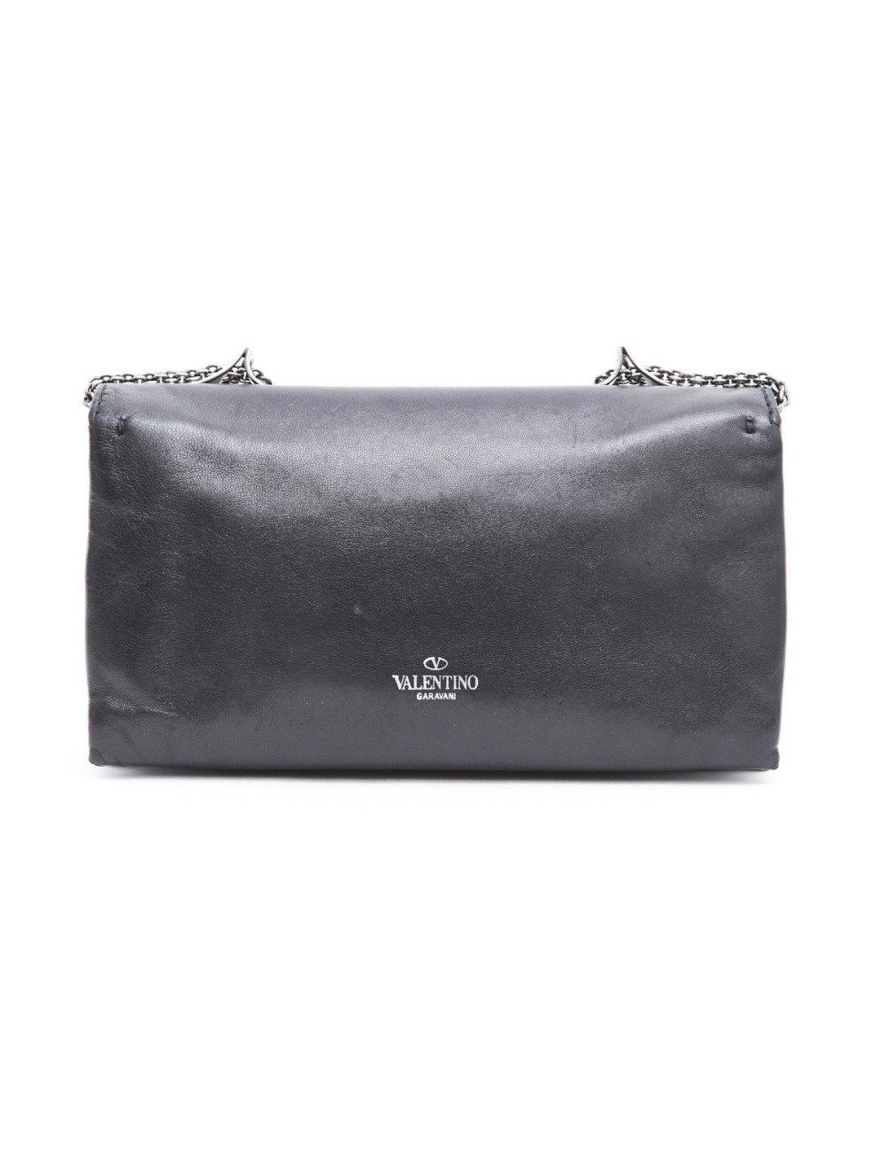 Pochette VALENTINO en cuir noir