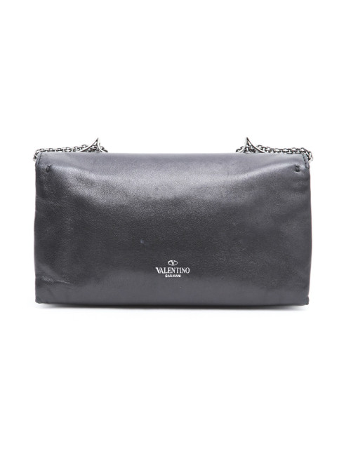 Pochette VALENTINO en cuir noir