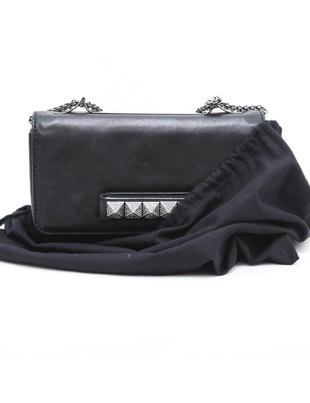 Pochette VALENTINO en cuir noir
